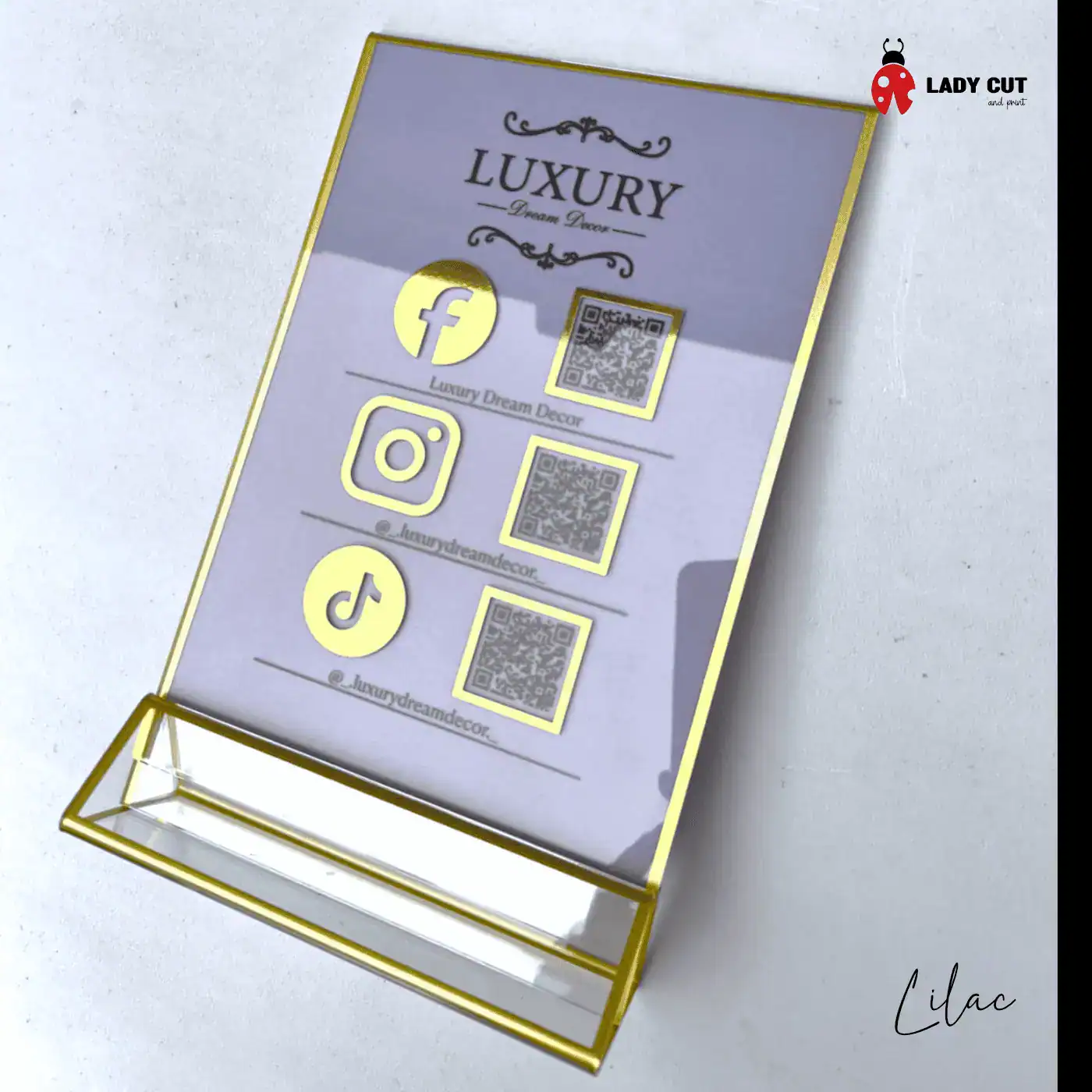 A5 Acrylic Sign for Showcasing Business Social Media Details