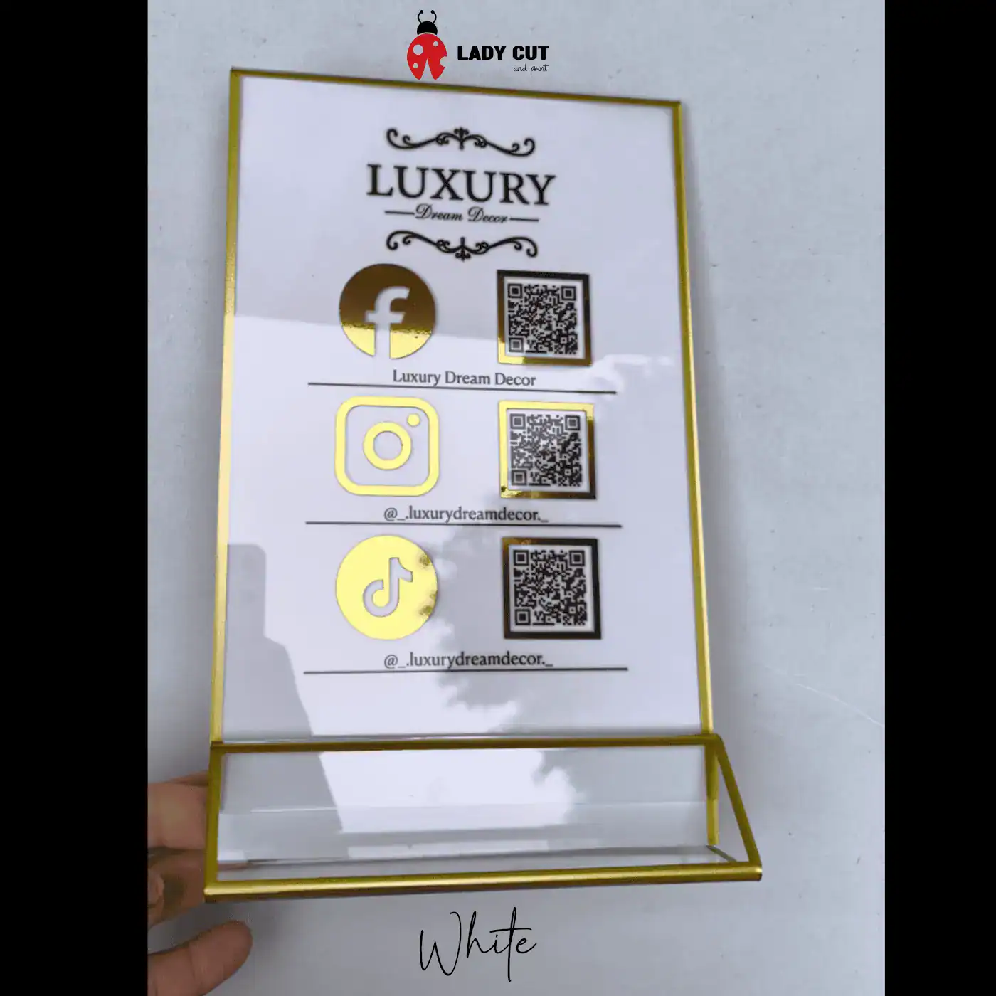 A5 Acrylic Sign for Showcasing Business Social Media Details