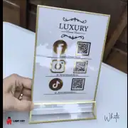 A5 Acrylic Sign for Showcasing Business Social Media Details