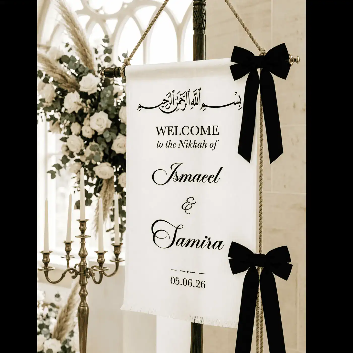 Welcome iron on vinyl sticker for linen or fabrics