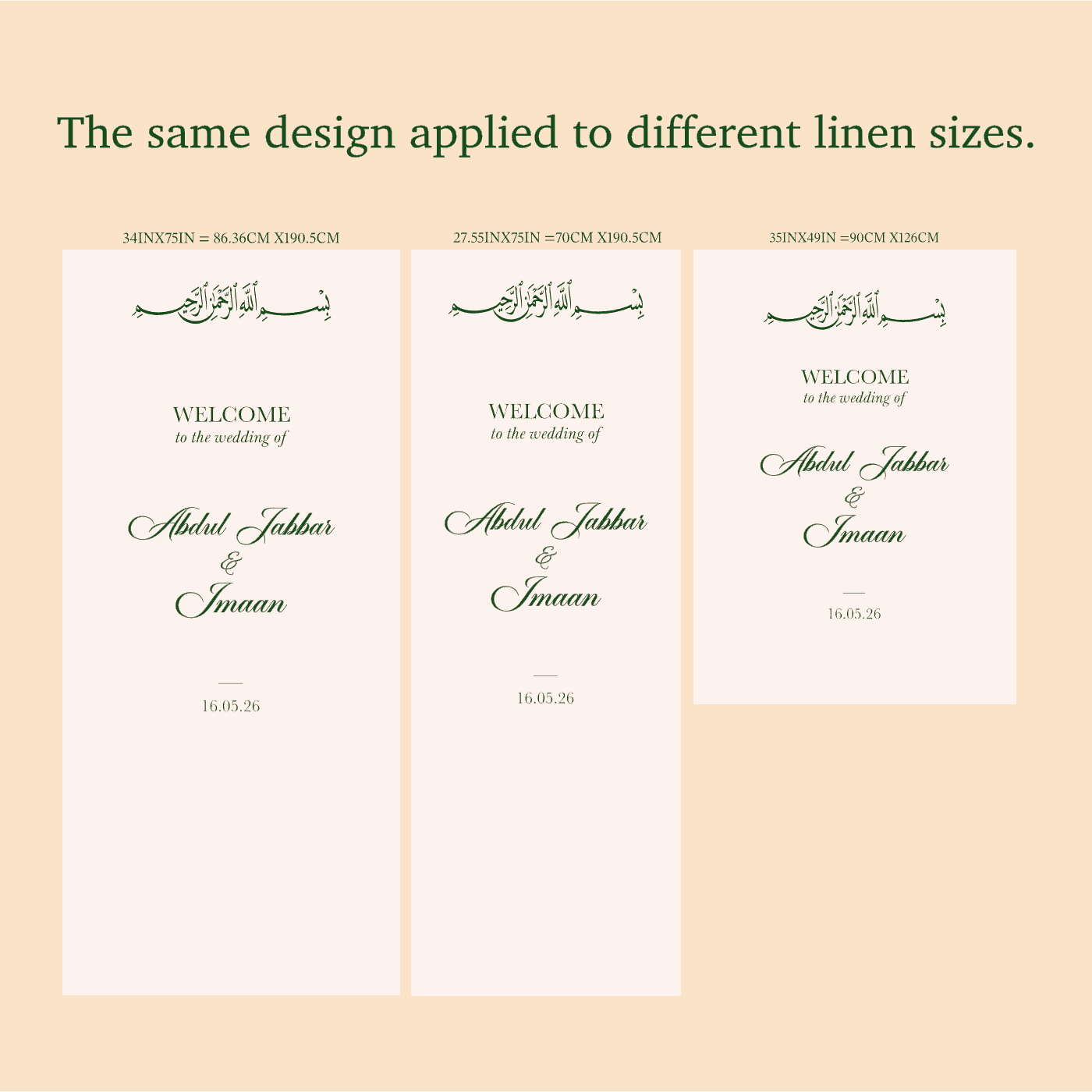 Welcome iron on vinyl sticker for linen or fabrics